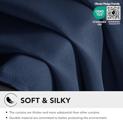 Deconovo Blackout Curtain Panel, Navy Blue 42"W x 95"L Thermal Insulated
