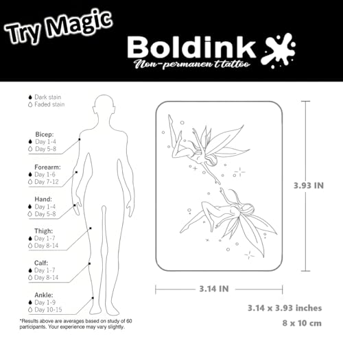 Boldink Butterfly Fairy Semi Permanent Tattoo Waterproof Realistic Fake