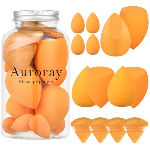 Auroray 14-Piece Makeup Sponge Set and Powder Puff Kit