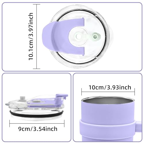 30/40 oz Tumbler Replacement Lids,1pack Spill Proof Straw Lids for YETI,Old Style RTIC,Ozark Trail and More,for Travel Tumblers,Stainless Steel Tumblers,Straw and Sippy Friendly(Purple)