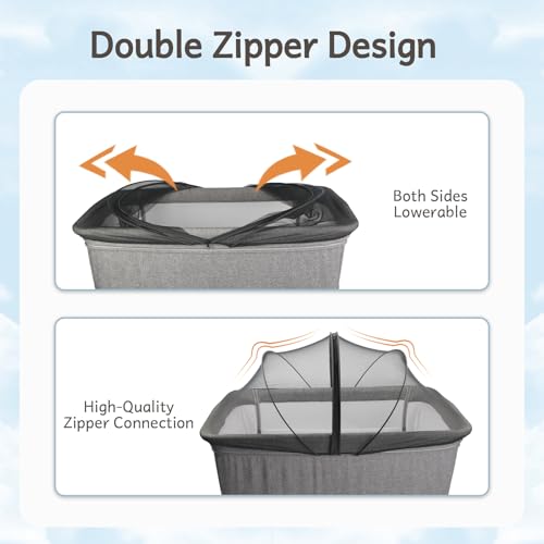 BEBONO Black Bassinet Mosquito Net Cover with Storage Bag - M Size