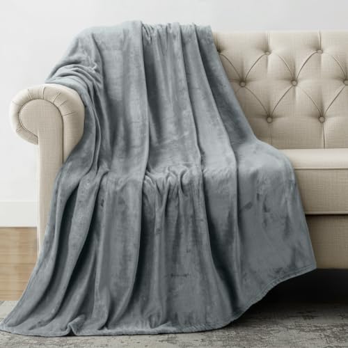 Utopia Bedding Flannel Fleece Throw Blanket, Ash Grey, 50x60 Inch