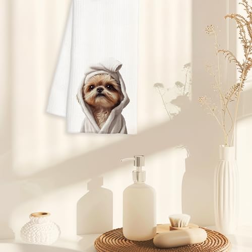 Shih Tzu Hand Towel - Funny Dog Bathroom Decor & Kitchen Towel 16x24"