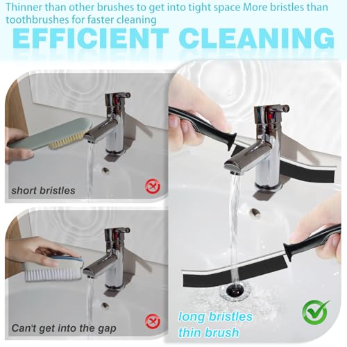 6-Piece Crevice Cleaning Brush Set for Kitchen & Bathroom