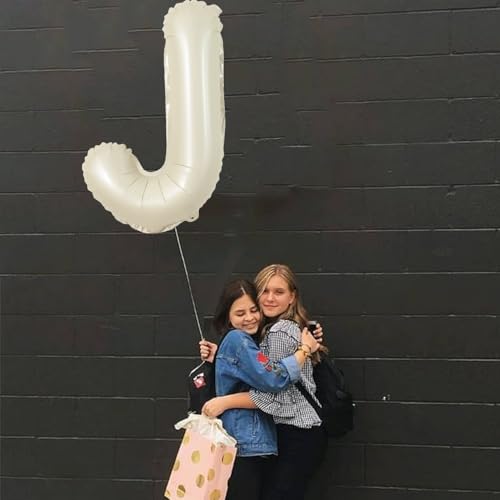 40 Inch Cream White Letter J Balloon - Giant Foil Decoration