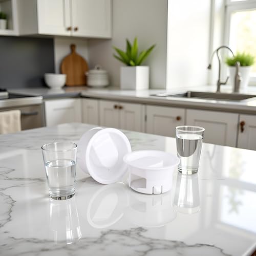 2-Pack White Plastic Lids for Glass Water Pitchers - Splash Resistant & Dust Proof