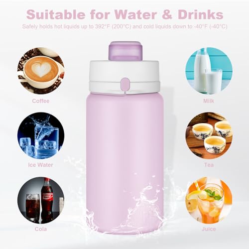 PLTCAT Taro Purple Collapsible Water Bottle - 19oz Silicone Travel Bottle