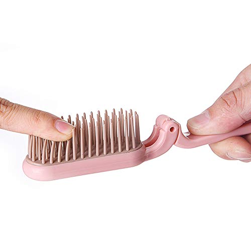 2-Pack Folding Hair Brush Portable Mini Anti-Static Massage Comb