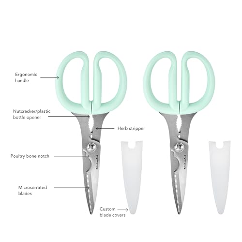 KitchenAid Classic 2-Piece Spearmint Kitchen Shear Set with Blade Sheath