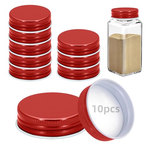 10-Pack Iron Jar Lids for 4oz & 6oz Spice Jars - Airtight Sealing