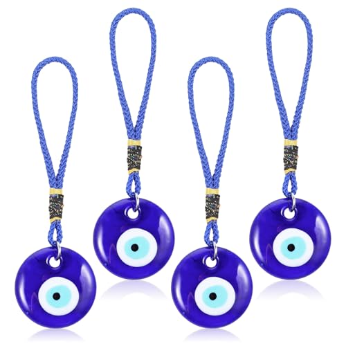 Blue Evil Eye Pendant Charms - 4PCS Protective Hanging Decor