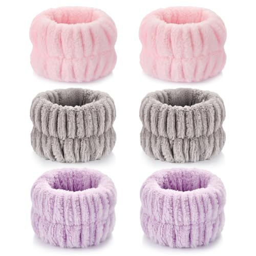 Wteehn 6 Pcs Absorbent Face Wash Wristbands for Skincare and Makeup