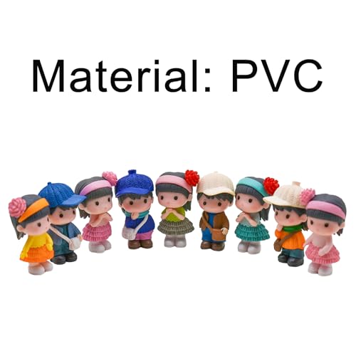 8-Piece Mini Resin Boy and Girl Figurines for Fairy Gardens & Decor