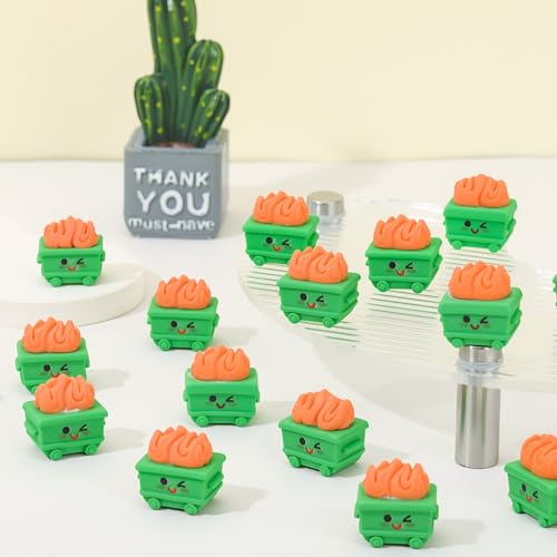 42Pcs Mini Resin Dumpster Fire Figurines - Motivational Desk Accessories