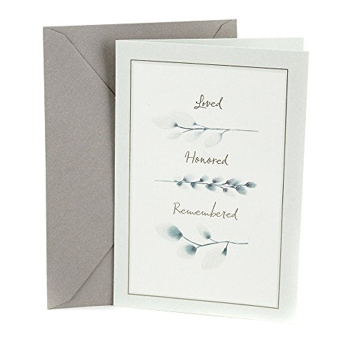 Hallmark Sympathy Card - Loved, Honored, Remembered, 5x7.2