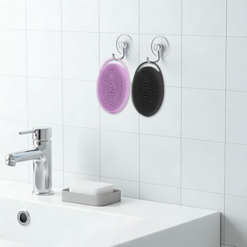 Silicone Body Scrubber 2-Pack, Exfoliating Soft Loofah Shower Brush