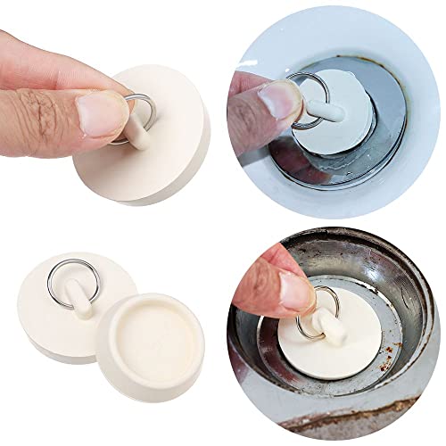4-Pack Rubber Sink Stoppers with Pull Ring for Various Drains