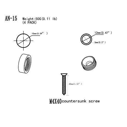 Decorative Mirror Screws 0.6 Inch Brass Cap Nails 4 Pack