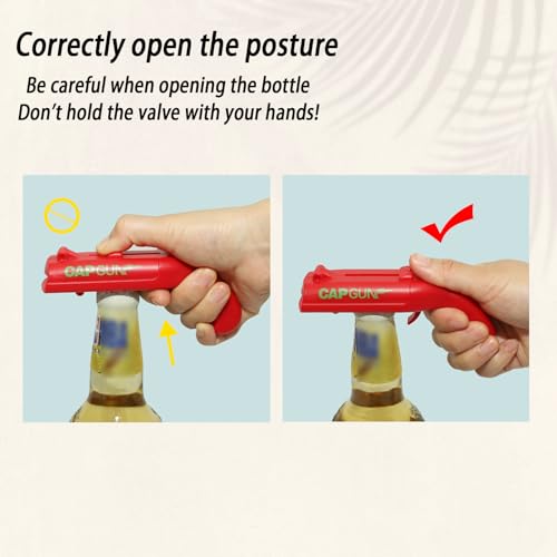 Cap Gun Bottle Opener - Funny Shooting Opener, Black-Gray (2)