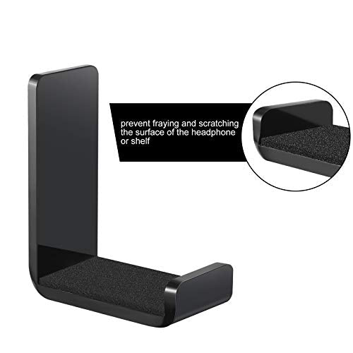 Weewooday Black Headphone Hanger Stand Holder - 4 Pack, Adhesive Mounts