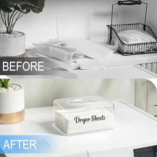 VOTLEVT Clear Dryer Sheet Holder & Tissue Dispenser for Laundry Room