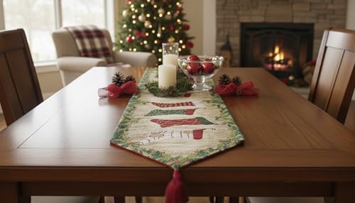 Christmas Stocking Holiday Table Runner 13 x 90 Inches - Festive Decor