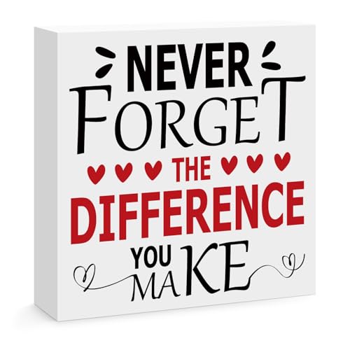 Wooden Box Sign Thank You Gift for Coworker Teacher Boss Appreciation