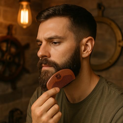 Barbanegra Wooden Beard and Mustache Comb Anti-Static Pocket Size