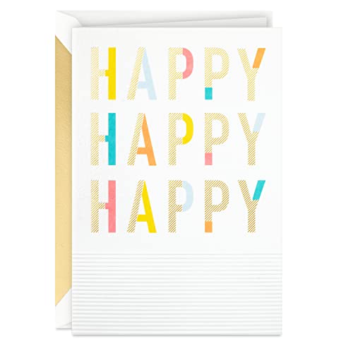 Hallmark Signature Birthday Card - Happy Happy Happy Design