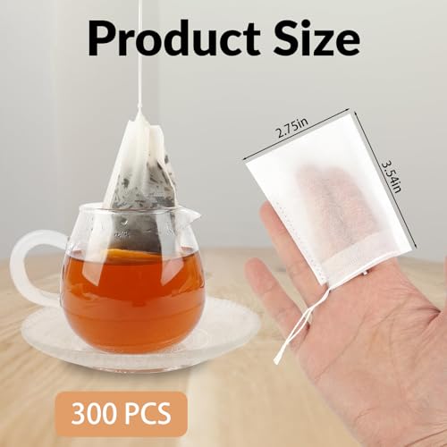 300 Disposable Tea Bags for Loose Leaf Tea | 3.54" x 2.75"