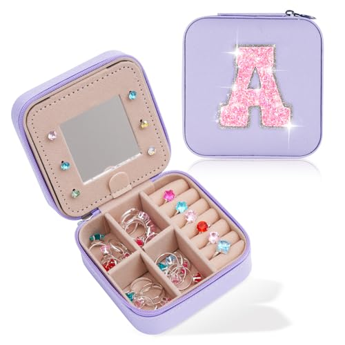 Uygafly Lavender Travel Jewelry Case for Girls - Compact & Stylish Gift