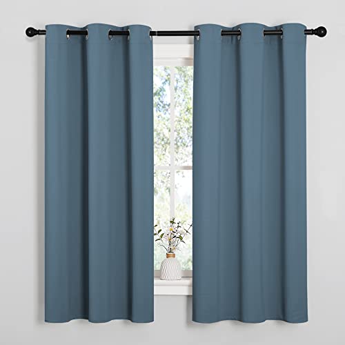 NICETOWN Smoky Blue Blackout Curtains, 34"x45" - 2 Panels