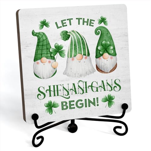 St. Patrick's Day Wooden Plaque with Stand - 5" Retro Decor