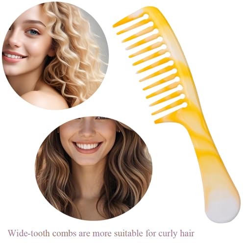 JILFR 2-Pack Wide Tooth Hair Combs, 8.5" Long Handle Detangling Comb for Curly Hair
