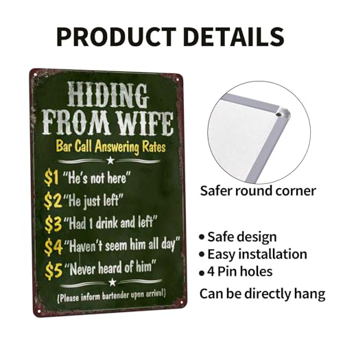 Funny Retro Metal Sign for Home & Bar Decoration - 8x12 inch