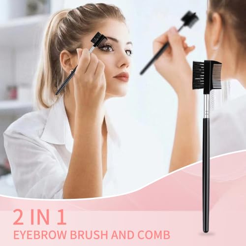 Yoizyfree Eyebrow Brush and Eyelash Comb 4-Piece Portable Spoolie Set
