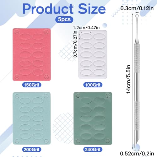 Tweruna Stainless Steel Loop Cuticle Pusher and Nail Sandpaper Kit