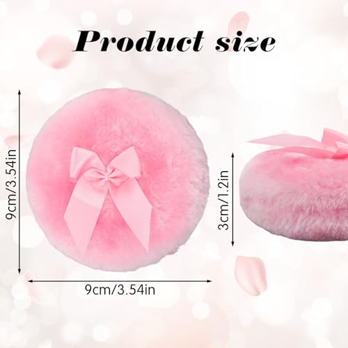 Xyembu 2-Pack Large Body Powder Puff 3.5 Inch Soft Velour Dusting Puff