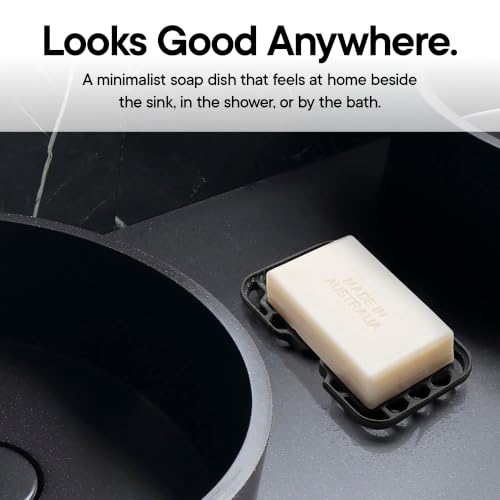 TOOLETRIES The Duke Silicone Soap Dish - Charcoal Self-Draining Holder