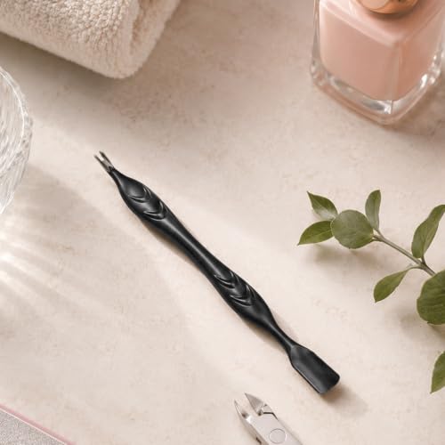 JJUNW 2-in-1 Cuticle Pusher and V-Fork Stainless Steel Trimmer Tool