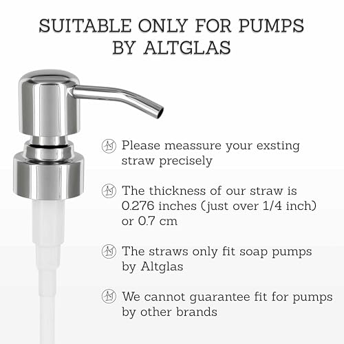 ALTGLAS Extra Long Soap Dispenser Replacement Straws - 4 Pack, 11.8 Inch
