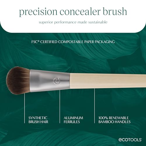 EcoTools Precision Concealer Makeup Brush - Dense Bristles for Under Eye