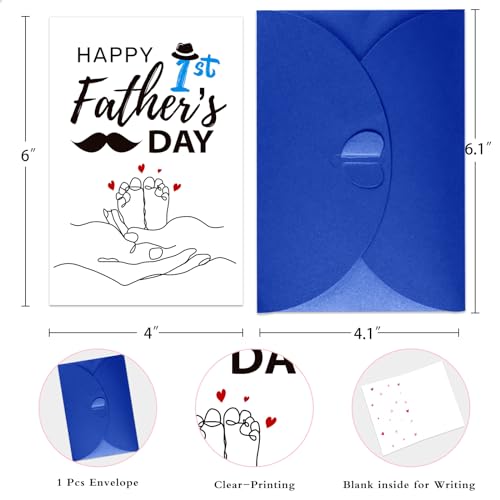 Happy 1st Father's Day Card - Heartwarming Gift for New Dads