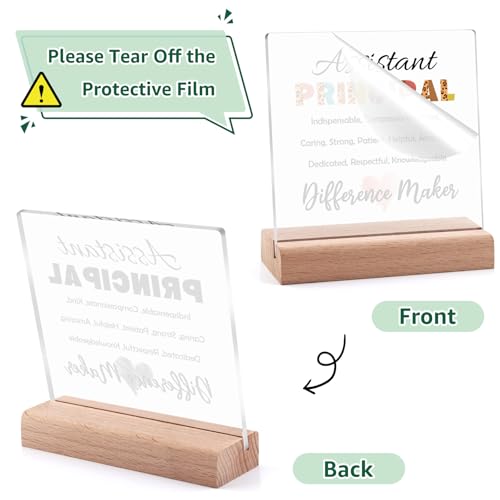 Acrylic Plaque Gift for Assistant Principal with Wooden Stand