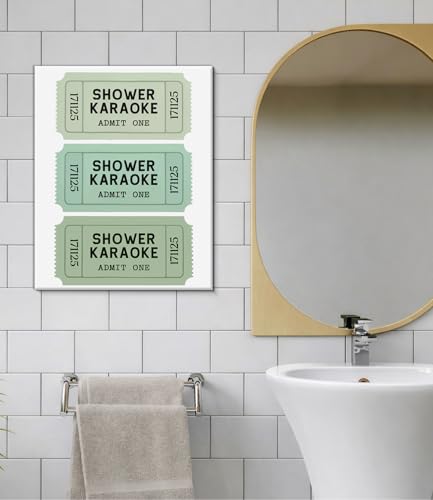 Funny Shower Karaoke Wall Art Print - Multicolor E Bathroom Decor 8x10 Framed