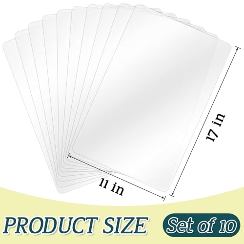 Clear Plastic Placemats - 10 Pack, 17x11 Inch Wipeable Table Mats