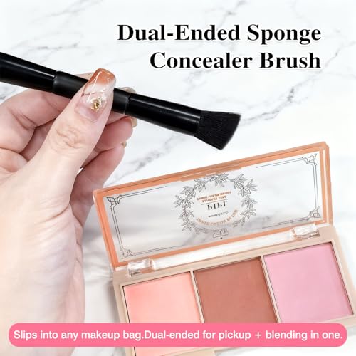 Dual-Ended Hairline Contour Brush and Precision Sponge Tip for Root Touch-Ups