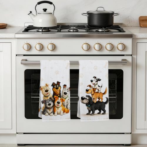 Multi 0375 Funny Dog Kitchen Towels - Dog Gifts for Women - Dog Decor