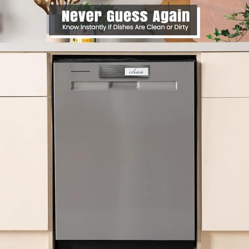 Azurise Dishwasher Clean Dirty Magnet - Black Stainless Steel Sign