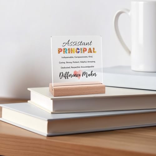 Acrylic Plaque Gift for Assistant Principal with Wooden Stand